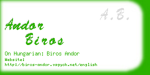 andor biros business card